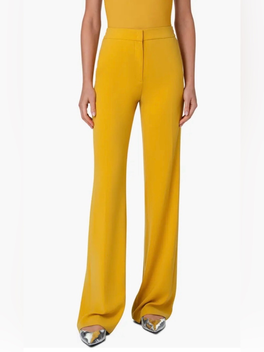 A-K-R-I-S Punto Women's Marla Flare Trousers In Sun Yellow Size 6 NWOT